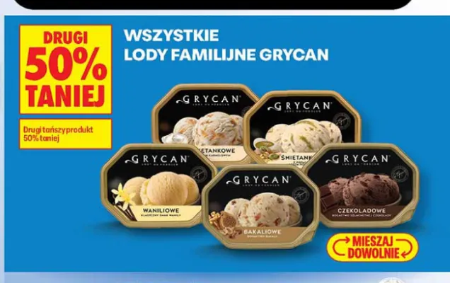 Lody familijne Grycan waniliowe promocja w Biedronka