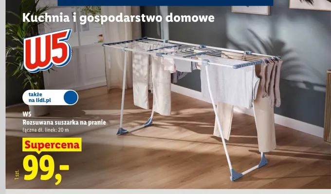 Rozsuwana suszarka na pranie W5 promocja w Lidl