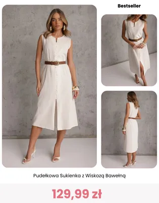 Sukienka pudełkowa z wiskozą i bawełną Renee promocja w Renee
