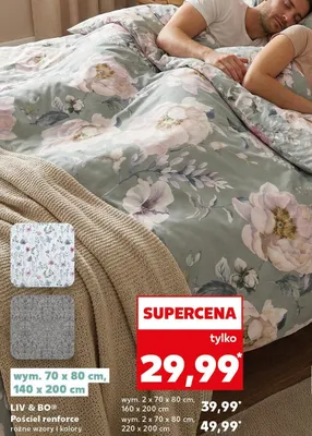 Pościel renforce 140x200 cm + 70x80 cm promocja w Kaufland