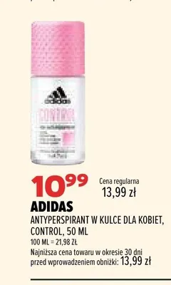Antyperspirant w kulce dla kobiet Adidas Control promocja w Drogerie Natura