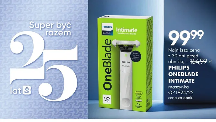 Maszynka Philips OneBlade Intimate QP1924/22 promocja w Super-Pharm