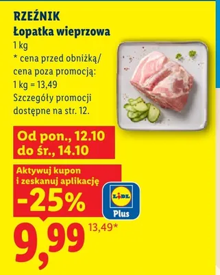 Łopatka wieprzowa Rzeźnik promocja w Lidl