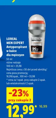 Antyperspirant w kulce dla mężczyzn L'Oréal Men Expert promocja w Lidl