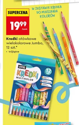 Kredki ołówkowe wielokolorowe Jumbo LOOZZ promocja w Biedronka