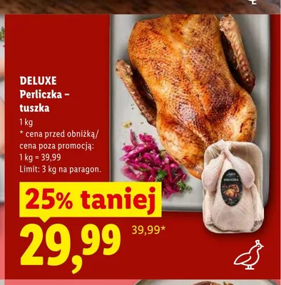 Perliczka tuszka Deluxe promocja w Lidl