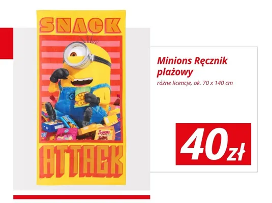 Ręcznik plażowy Minions promocja w KiK