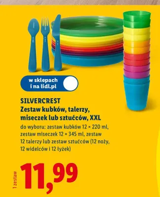 Zestaw kubków, talerzy, miseczek lub sztućców, XXL promocja w Lidl