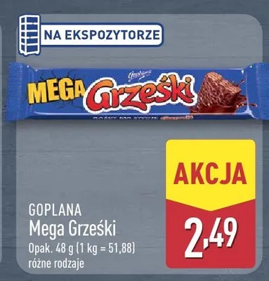 Ciastka Mega Grzeski różne rodzaje promocja w Aldi