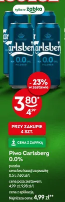 Piwo Carlsberg 0.0% puszka promocja w Żabka
