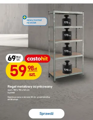 Regał metalowy ocynkowany promocja w Castorama