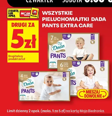 Pieluchomajtki Dada Pants Extra Care 7 XXL promocja w Biedronka