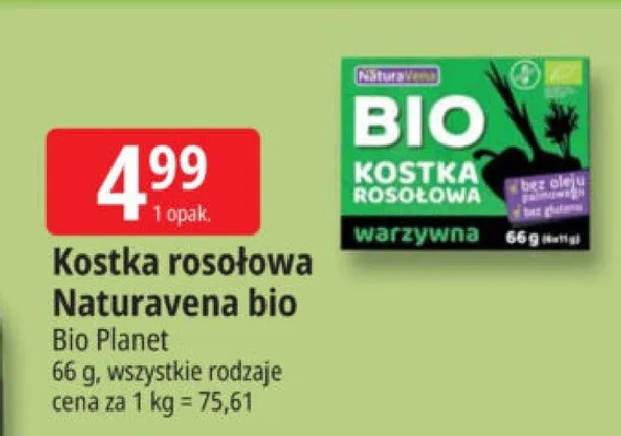Kostka rosołowa warzywna bio promocja w Leclerc