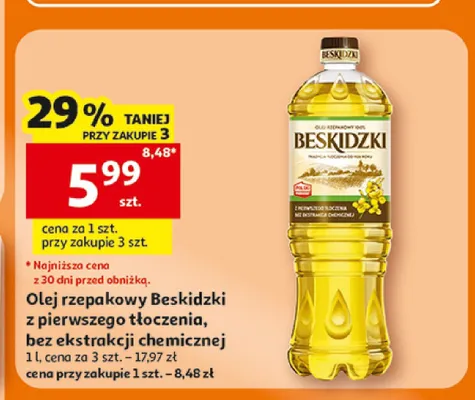 Olej rzepakowy Beskidzki promocja w Auchan