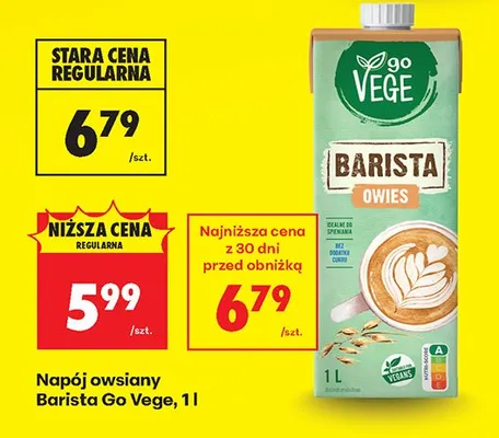 Napój owsiany Barista Go Vege promocja w Biedronka