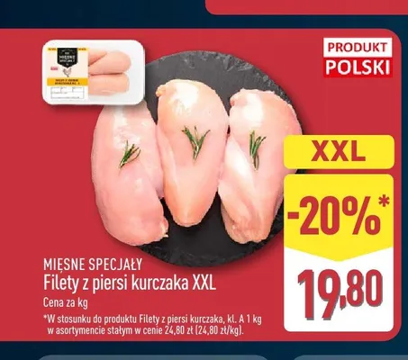Filety z piersi kurczaka XXL Mięsne Specjały promocja w Aldi