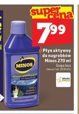 Płyn aktywny do nagrobków Minos promocja w TOPAZ