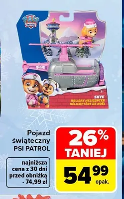 Pojazd świąteczny Psi Patrol promocja w Carrefour
