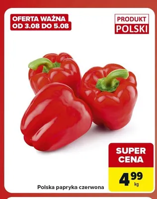 Papryka czerwona polska promocja w Carrefour Market