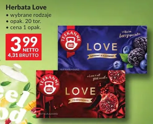 Herbata Love Teekanne wybrane rodzaje promocja w Makro