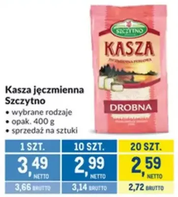 Kasza jęczmienna Szczytno promocja w Makro