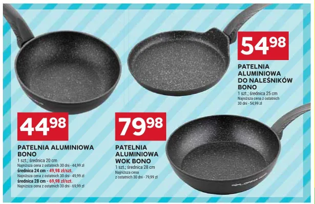 Patelnia aluminiowa Bono średnica 24cm promocja w Stokrotka