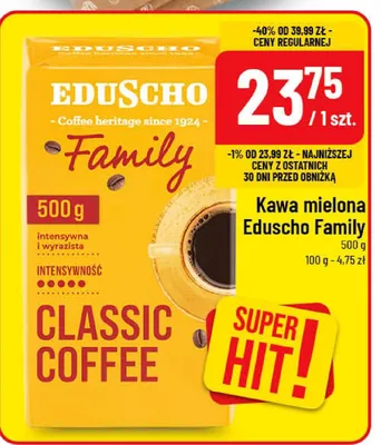 Kawa mielona Eduscho Family promocja w POLOmarket