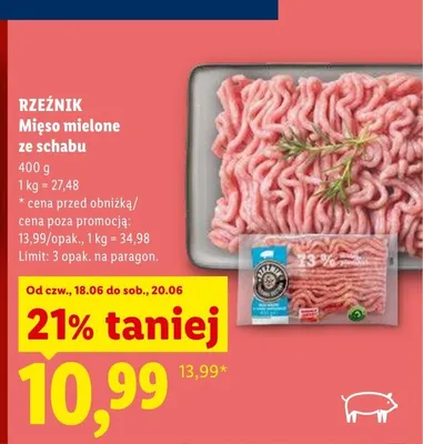Mięso mielone ze schabu Rzeźnik promocja w Lidl