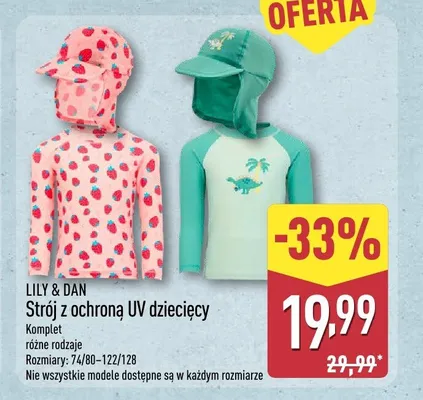 Strój z ochroną UV dziecięcy Lily & Dan promocja w Aldi