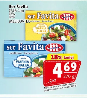 Ser Favita 18% Mlekovita promocja w Prim Market