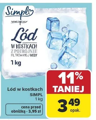 Lód w kostkach Simpl promocja w Carrefour Market