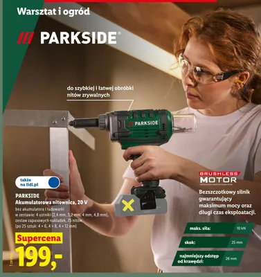 Akumulatorowa nitownica 20V PARKSIDE promocja w Lidl