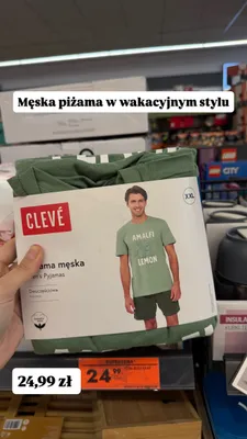 Piżama męska CLEVÉ dwuczęściowa XXL promocja w Biedronka