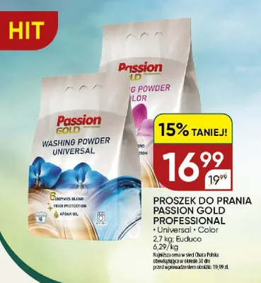 Proszek do prania Passion Gold Professional Universal promocja w Chata Polska
