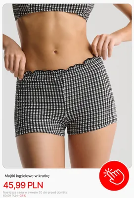 Majtki kąpielowe w kratkę Cropp promocja w Cropp