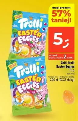 Żelki Trolli Easter Eggies promocja w Dealz
