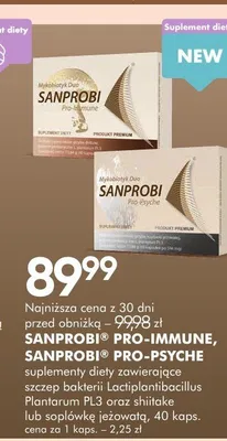 Suplementy diety zawierające szczep bakterii Lactiplantibacillus Plantarum PL3 oraz shiitake lub soplówkę jeżowatą SANPROBI Pro-Psyche promocja w Super-Pharm