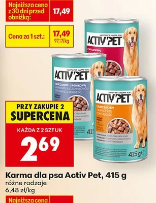 Karma dla psa różne rodzaje Activ Pet promocja w Biedronka