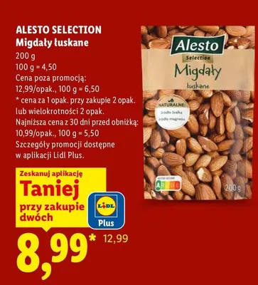 Migdały łuskane Alesto Selection promocja w Lidl