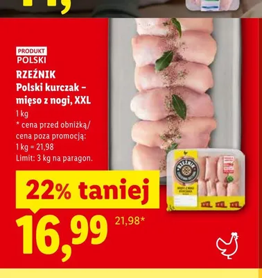 Polski kurczak mięso z nogi XXL Rzeźnik promocja w Lidl