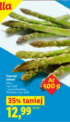 Szparagi zielone 500g promocja w Lidl