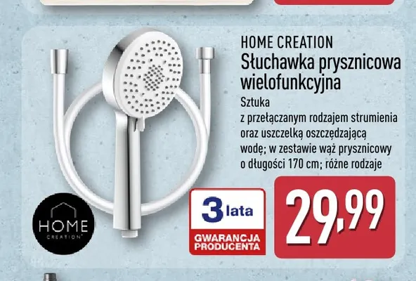 Słuchawka prysznicowa wielofunkcyjna Home Creation promocja w Aldi