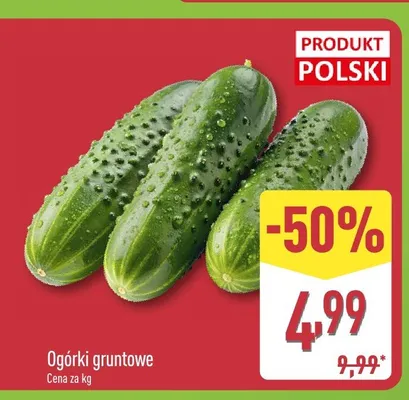 Ogórki gruntowe polskie promocja w Aldi