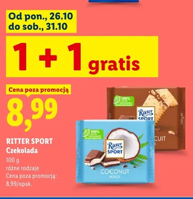 Czekolada Ritter Sport Coconut promocja w Lidl
