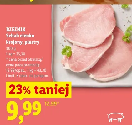 Schab cienko krojony, plastry promocja w Lidl
