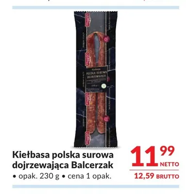 Kiełbasa polska surowa dojrzewająca Balcerzak promocja w Makro
