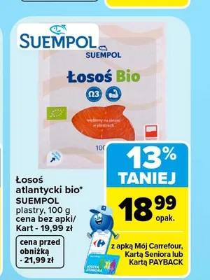 Łosoś atlantycki bio Suempol promocja w Carrefour