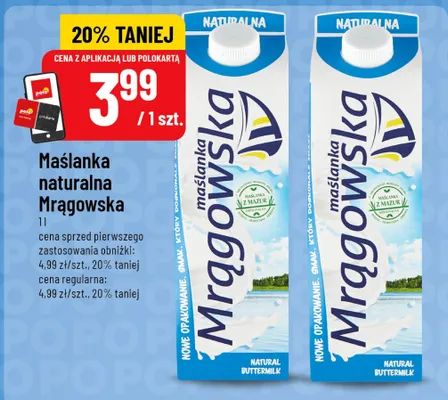 Maślanka naturalna Mrągowska promocja w POLOmarket