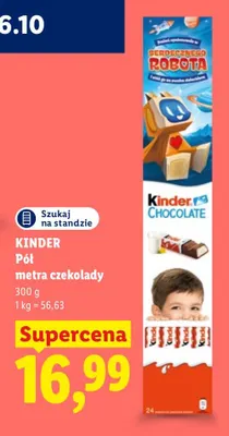 Pół metra czekolady Kinder promocja w Lidl
