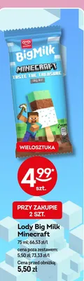 Lody Big Milk Minecraft promocja w Żabka